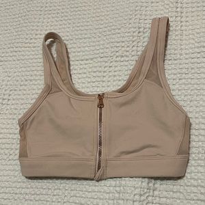 Aerie Play & Chill Blush colored Zip-up Sports Bra, Size small